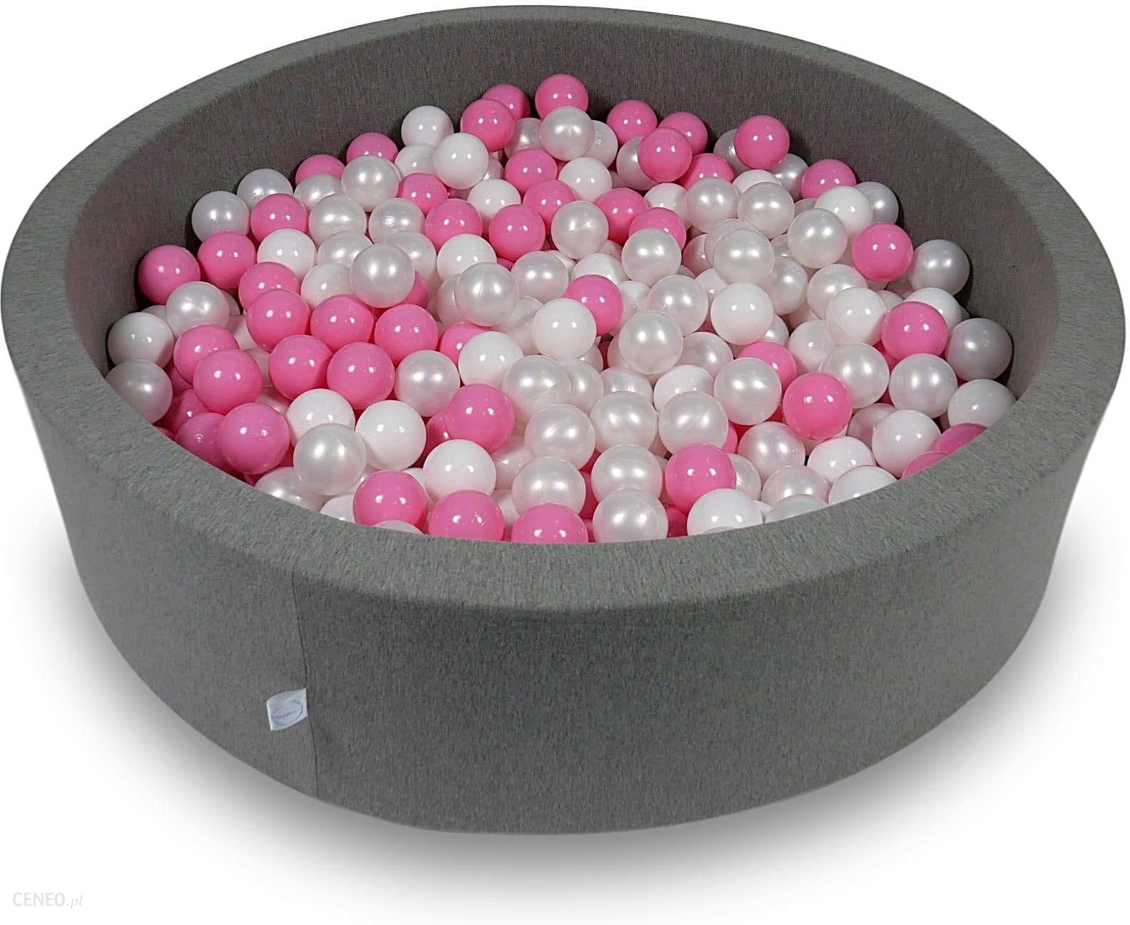i-mimii-suchy-basen-110x30cm-szary-z-pileczkami-400szt-biale-perlowe-pudrowo-rozowe